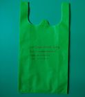Green Non-woven vest shopping bags,  32+14x60cm,100% virgin, eco-friendly