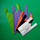 X-Large Non woven vest shopping bag in purple color,  33+17x60cm,100% virgin, eco-friendly