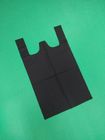 100% biodegradable starch T-shirt bag, black 1 color 1 side printed, size 0.025mm x (30+15)x50cm, withstand 5kg