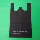 100% biodegradable starch T-shirt bag, 1 color 1 side printed, size 0.025mm x (30+15)x50cm, withstand 5kg