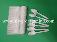 Corn starch spoon with 14.5cm length in white color