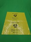 Yellow biohazard plastic bags, size 1300x1400x0.08mm, print one color one side, for hospital use