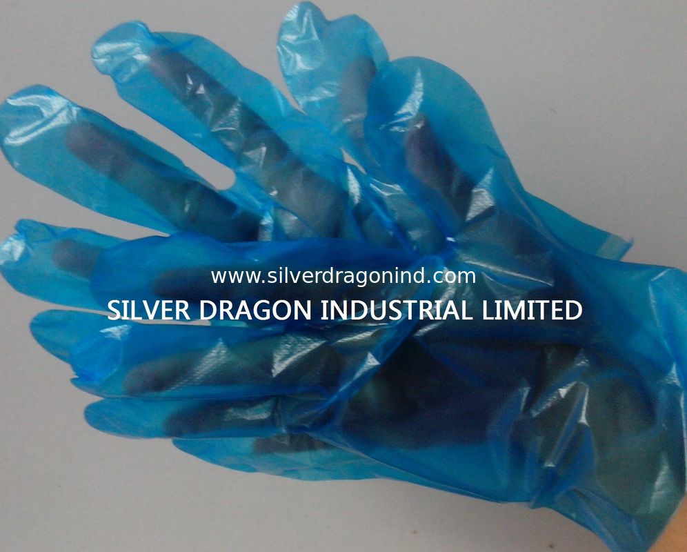 Disposable gloves,  Embossed, Blue color, Size S,M,L