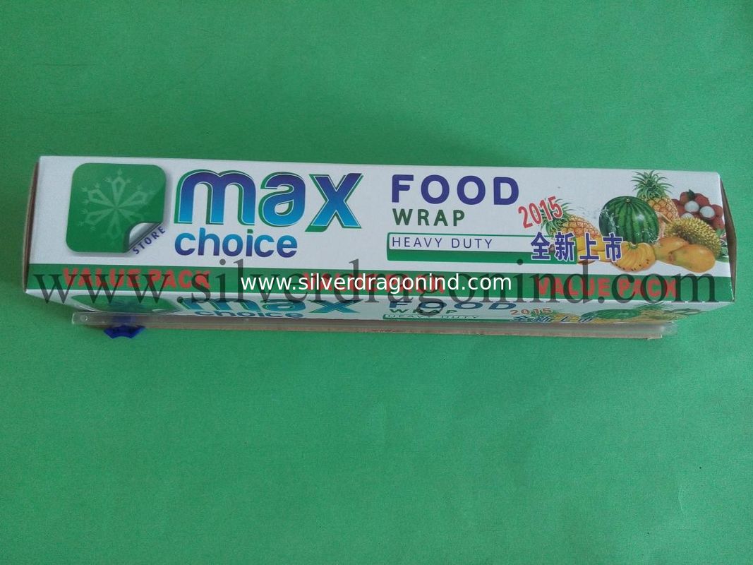 Household use PE cling film with cutter box for food wrapping