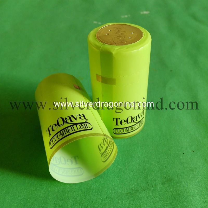 PVC shrink capsules with tear strip for alcohol
