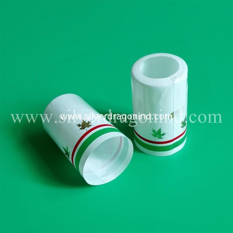 Printed PVC shrink capsules for olive oil, size 30x56mm, with tear strip, easy open, no top cover
