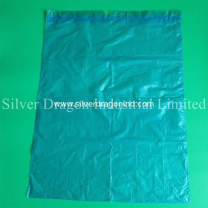 light blue drawstring garbage bags, made of HDPE, heavy duty, high quality, competitive price, professional producer