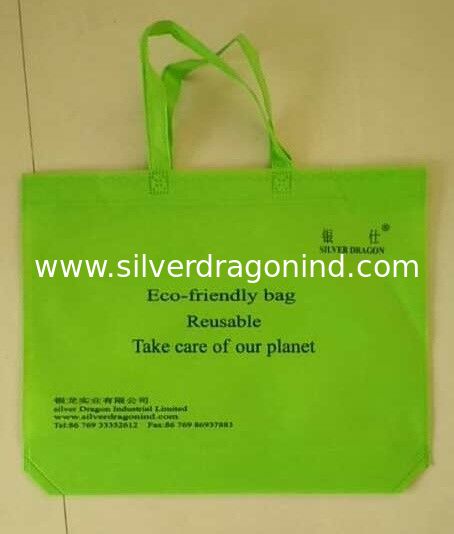 Eco-friendly non woven shopping bag with loop handle with 1 side printing