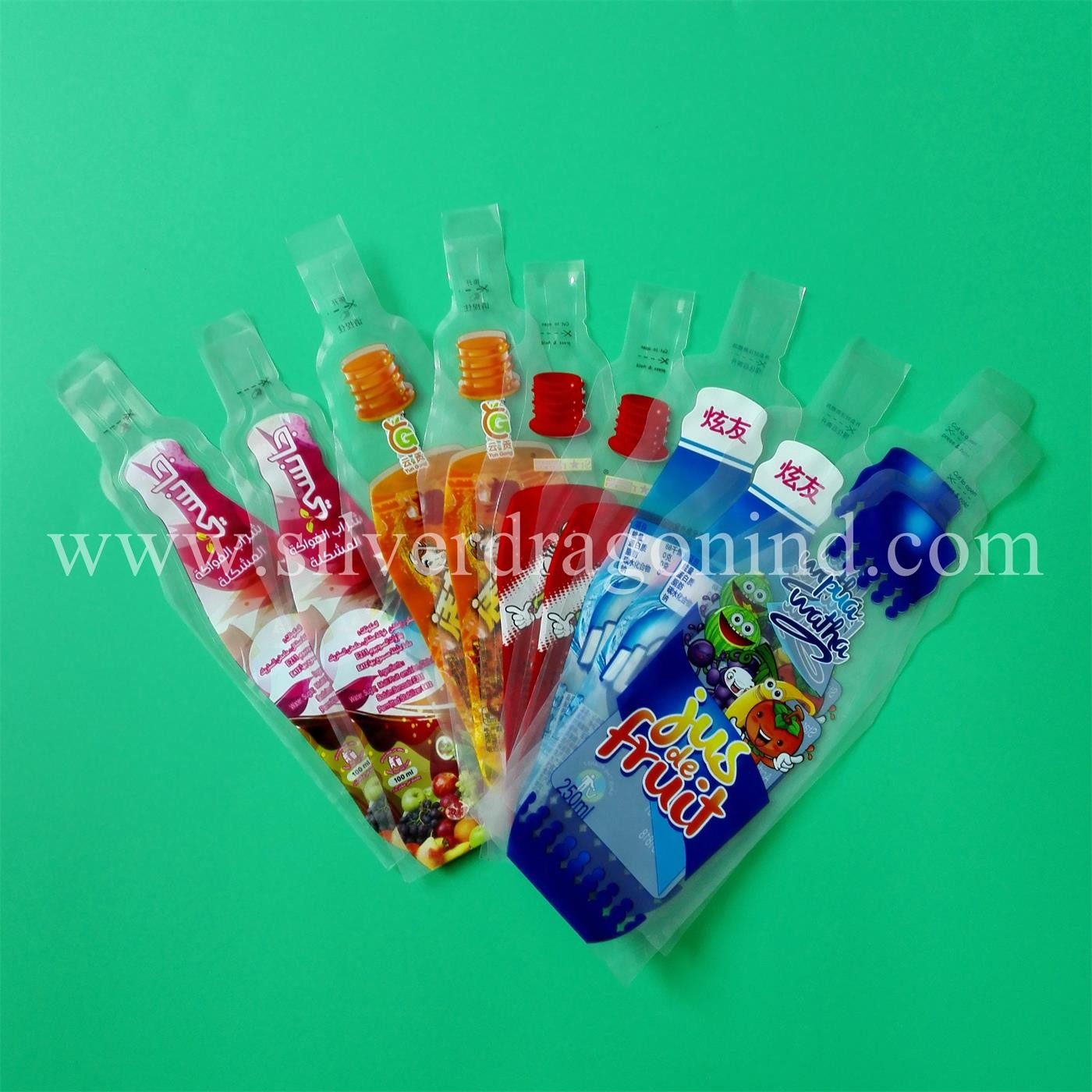 Custom plastic beverage bags 100ml, 200ml,300ml, drink bags and water