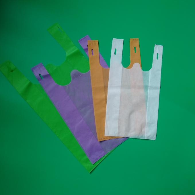 Eco-friendly vest non woven shopping bag, green, red, orange, purple, white, black color are available