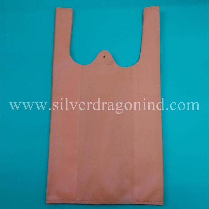Medium Non woven vest shopping bag in purple color,  30+14x49.5cm,100% virgin, eco-friendly