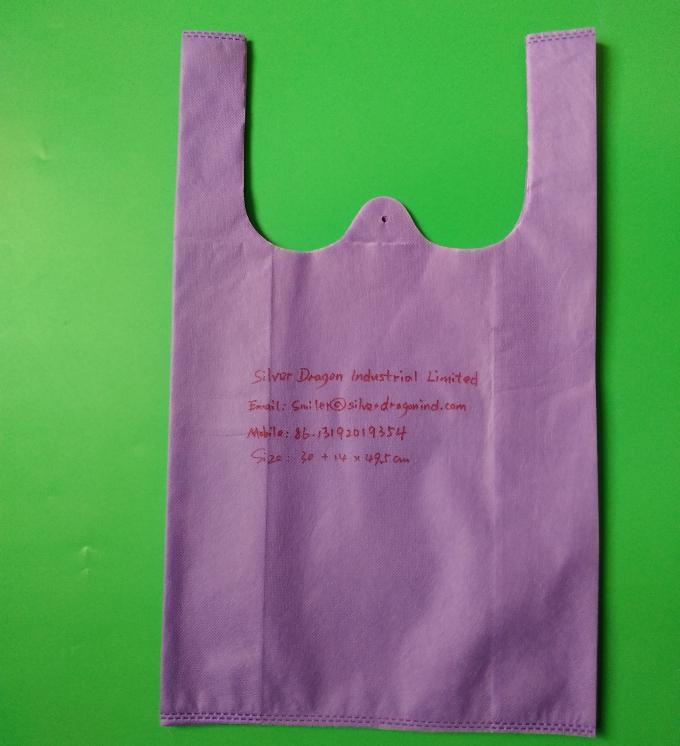Non woven vest shopping bag in green color,  32+14x60cm,100% virgin, eco-friendly