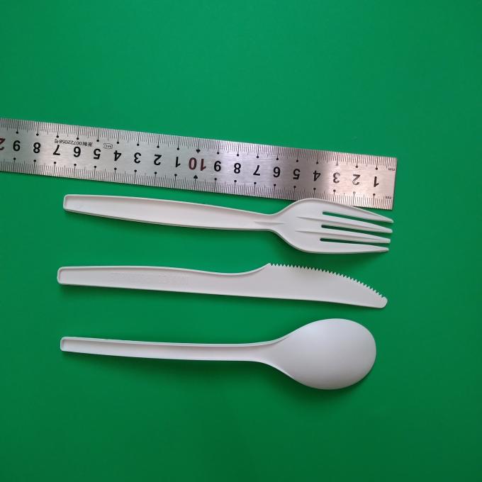 disposable biodegradable & 100% compostable PLA cutlery fork,165mm length,white color