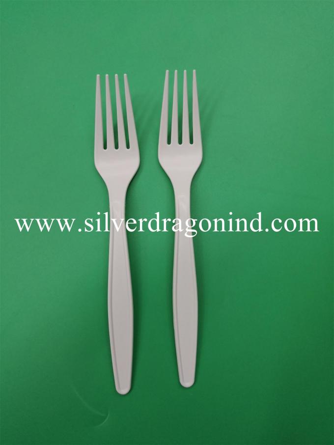 Corn starch fork with 15cm length in white color
