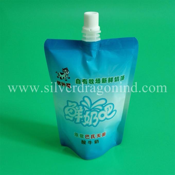 Food grade Middle Spout Stand up Pouch 250ml for milk Packing,doy packing
