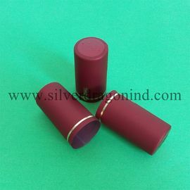 Burgundy PVC shrink wine capsule with logo hot stamping on skirt