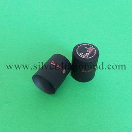 High Quality Matt Black PVC shrink wine capsule with logo printed on top and skirt