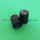 High Quality Matt Black PVC shrink wine capsule with logo printed on top and skirt