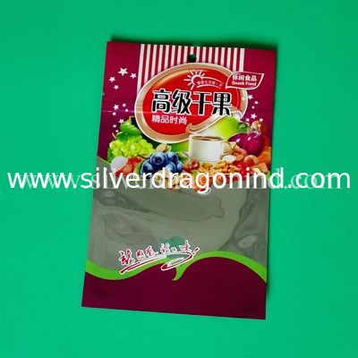 Custom snack packing bags with zipper and one side Aluminium, one side clear.