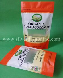 Stand up bags with zipper and tear notch for organic food packing