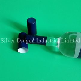 Blue PVC shrink capsules, size 30.5 x 65mm, with tear strip and perforations