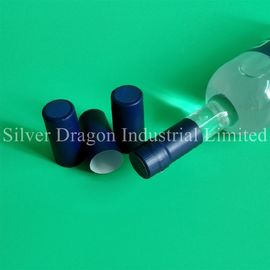 Blue PVC shrink capsules, size 30.5 x 65mm, with tear strip and perforations