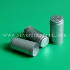 Silver color PVC shrink capsules for walnut oil sealing, top disc embossed, size customized