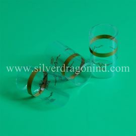 Clear PVC shrink cap seals with logo printed for 750ml spirit, no top cover, with tear strip