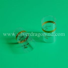 Clear PVC shrink cap seals with logo printed for 750ml spirit, no top cover, with tear strip