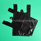 Heavy duty S/M/L/XL size black HDPE T-sacks/ T-shirt bags/Grocery bags,custom logo