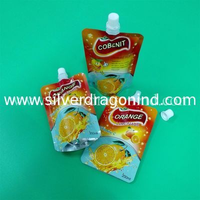 Custom juice pouch, 200ml stand up spout pouch