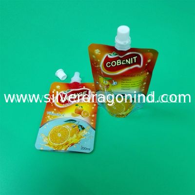 Custom juice pouch, 200ml stand up spout pouch