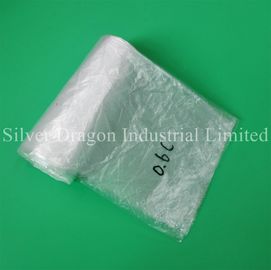 Clear HDPE trash liners on rolls,  6 microns