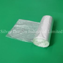 Clear HDPE trash liners on rolls,  6 microns