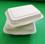 Disposable Biodegradable Sugarcane Pulp Paper Lunch Box, sugarcane clamshell 600ml