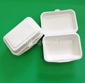 Disposable Biodegradable Sugarcane Pulp Paper Lunch Box, sugarcane clamshell 600ml