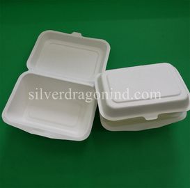 Disposable Biodegradable Sugarcane Pulp Paper Lunch Box, sugarcane clamshell 600ml