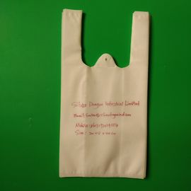 White Non woven T-shirt shopping bag,  30gsm, 20+12x40cm,100% virgin, eco-friendly