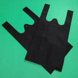 Non woven T-shirt shopping bag, black color, 30gsm, Tiny size 20+12x40cm,100% virgin, eco-friendly