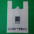 100% biodegradable and compostable T-shirt bag, 1 color 2 sides printed, size 0.04mm x (30+16)x46cm, withstand 5kg