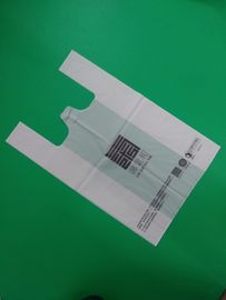 100% biodegradable and compostable T-shirt bag, 1 color 2 sides printed, size 0.04mm x (30+16)x46cm, withstand 5kg