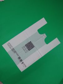 100% biodegradable and compostable T-shirt bag, 1 color 2 sides printed, size 0.04mm x (30+16)x46cm, withstand 5kg