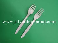 Corn starch fork with 15cm length in white color