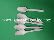 Corn starch spoon with 14.5cm length in white color