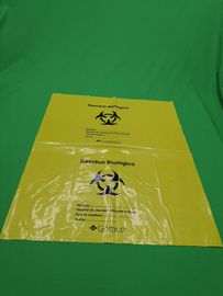 Yellow biohazard plastic bags, size 300x500x0.08mm, print one color one side, for hospital use