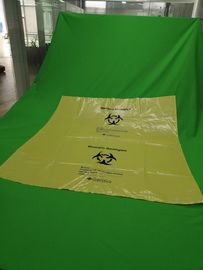 Yellow biohazard plastic bags, size 300x500x0.08mm, print one color one side, for hospital use