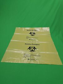 Yellow biohazard plastic bags, size 600x900x0.08mm, print one color one side, for hospital use