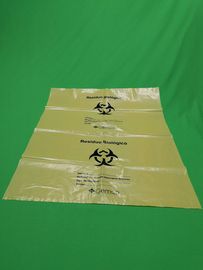 Yellow biohazard plastic bags, size 600x900x0.08mm, print one color one side, for hospital use