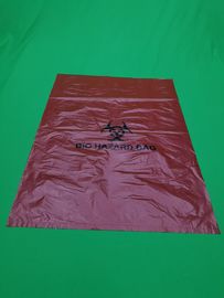 Red biohazard disposable bag, size 300x360x0.12mm, print one color one side, for hospital use
