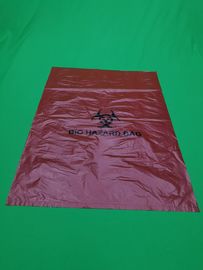 Red biohazard disposable bag, size 300x360x0.12mm, print one color one side, for hospital use